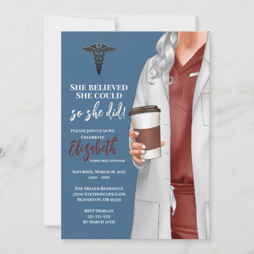 White Coat Medical School Graduation Invitation