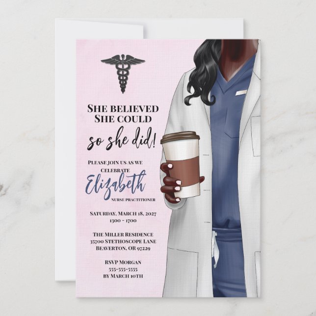 White Coat Medical School Graduation Invitation (Front)