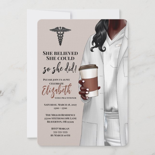 White Coat Medical School Graduation Invitation (Front)