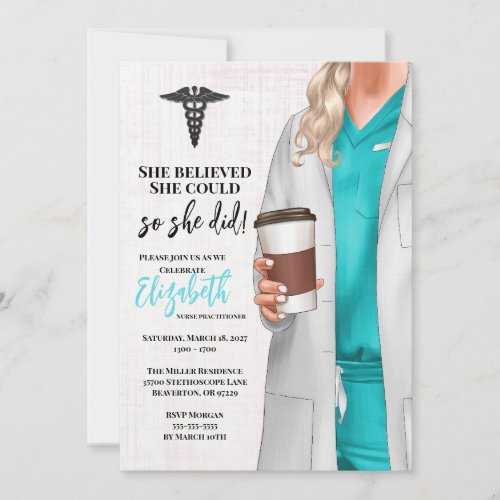 White Coat Medical School Graduation Invitation