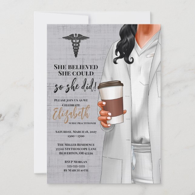 White Coat Medical School Graduation Invitation (Front)