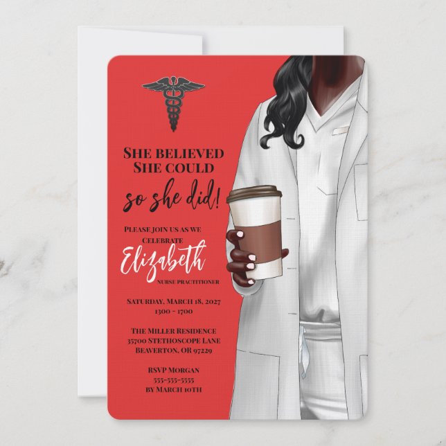 White Coat Medical School Graduation Invitation (Front)