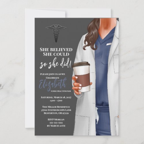 White Coat Medical School Graduation Invitation