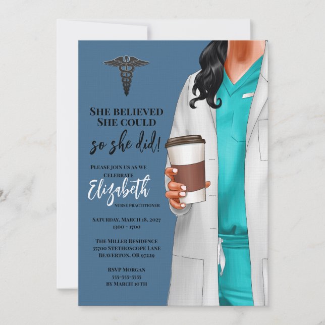 White Coat Medical School Graduation Invitation (Front)