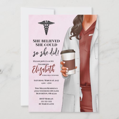 White Coat Medical School Graduation Invitation