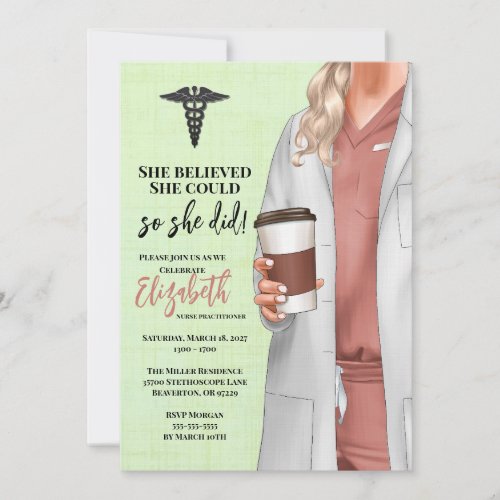 White Coat Medical School Graduation Invitation