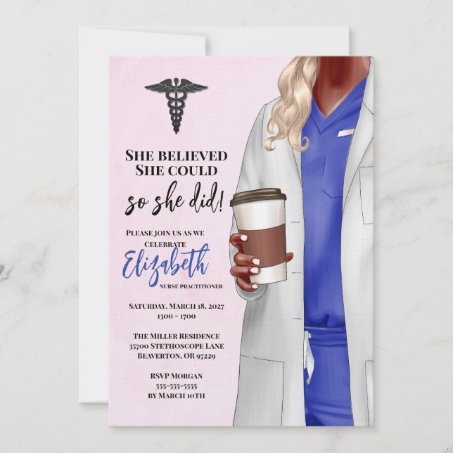 White Coat Medical School Graduation Invitation (Front)