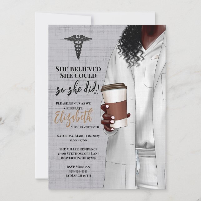 White Coat Medical School Graduation Invitation (Front)