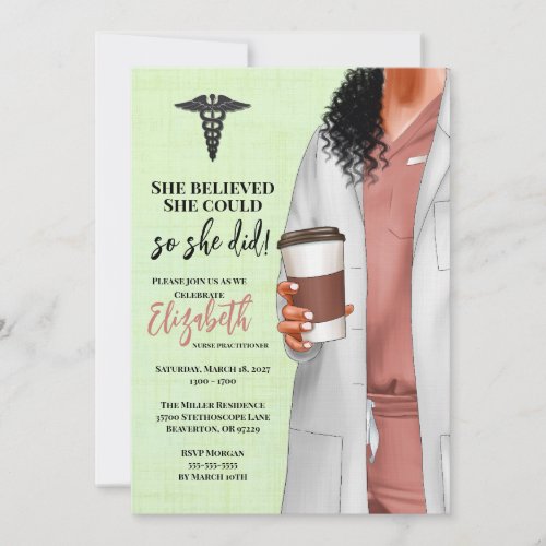 White Coat Medical School Graduation Invitation