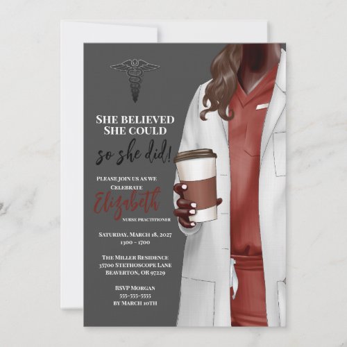 White Coat Medical School Graduation Invitation