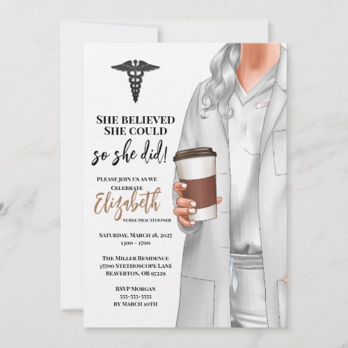 White Coat Medical School Graduation Invitation