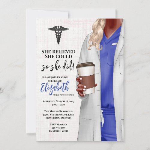 White Coat Medical School Graduation Invitation