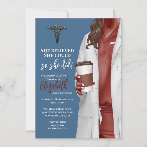 White Coat Medical School Graduation Invitation