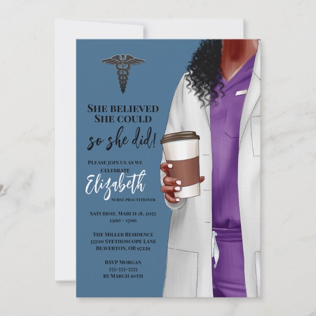 White Coat Medical School Graduation Invitation (Front)