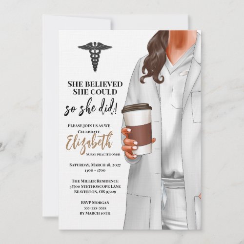 White Coat Medical School Graduation Invitation