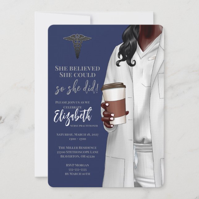 White Coat Medical School Graduation Invitation (Front)