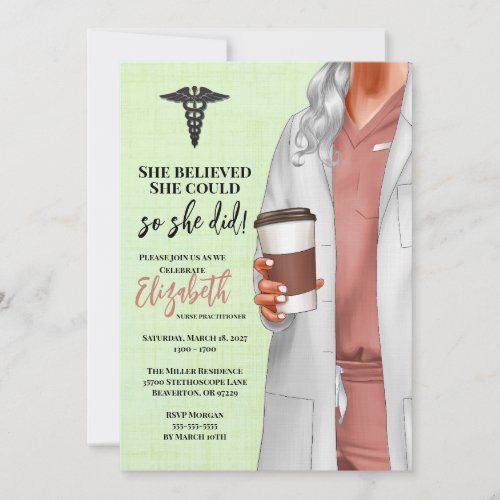 White Coat Medical School Graduation Invitation