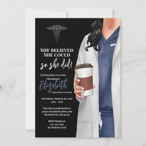 White Coat Medical School Graduation Invitation