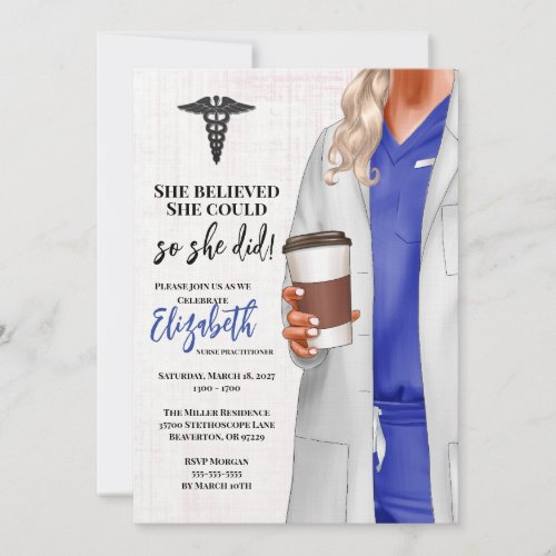 White Coat Medical School Graduation Invitation