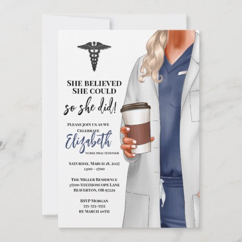 White Coat Medical School Graduation Invitation