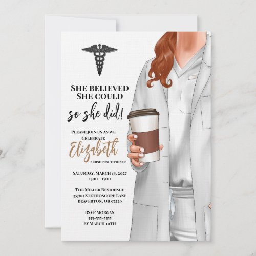 White Coat Medical School Graduation Invitation