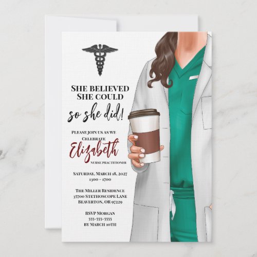 White Coat Medical School Graduation Invitation