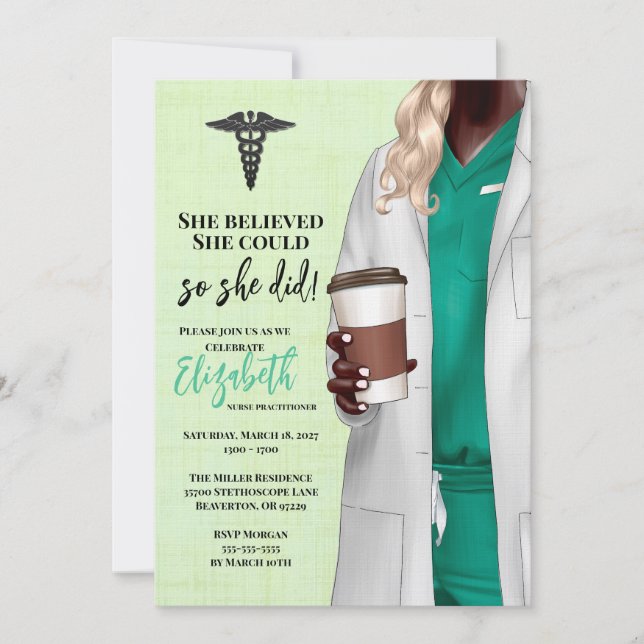 White Coat Medical School Graduation Invitation (Front)