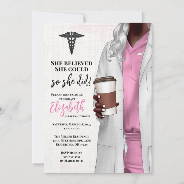 White Coat Medical School Graduation Invitation (Front)
