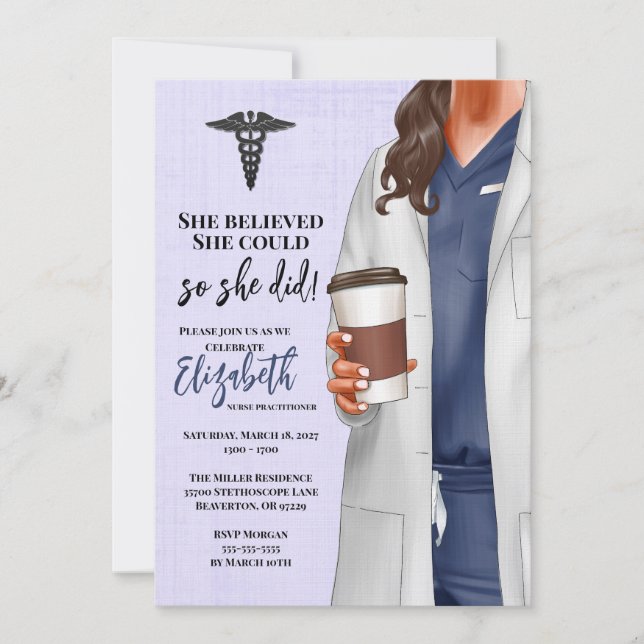 White Coat Medical School Graduation Invitation (Front)
