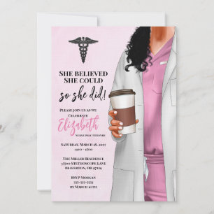 White Coat Medical School Graduation Invitation
