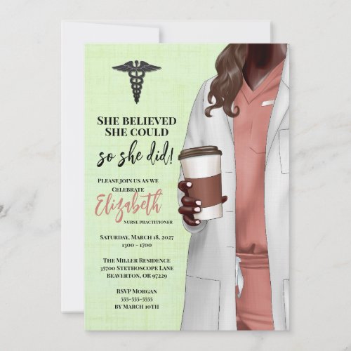 White Coat Medical School Graduation Invitation