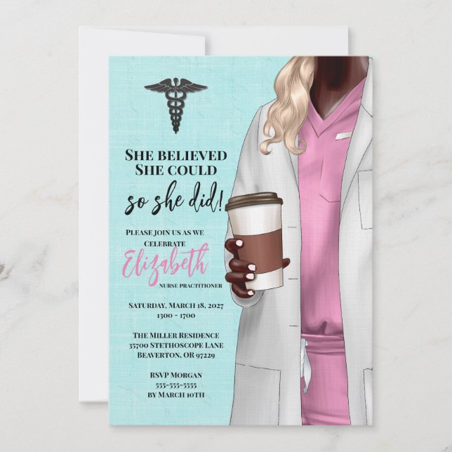 White Coat Medical School Graduation Invitation (Front)