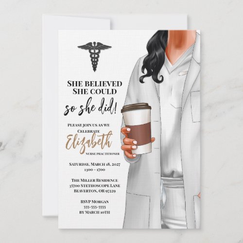 White Coat Medical School Graduation Invitation