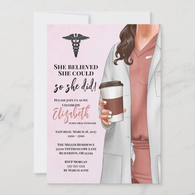 White Coat Medical School Graduation Invitation (Front)