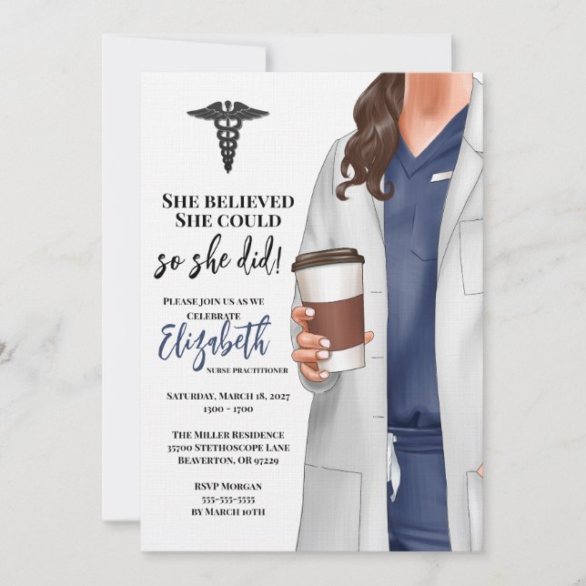 White Coat Medical School Graduation Invitation (Front)