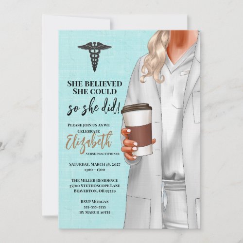 White Coat Medical School Graduation Invitation