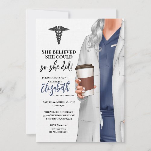 White Coat Medical School Graduation Invitation