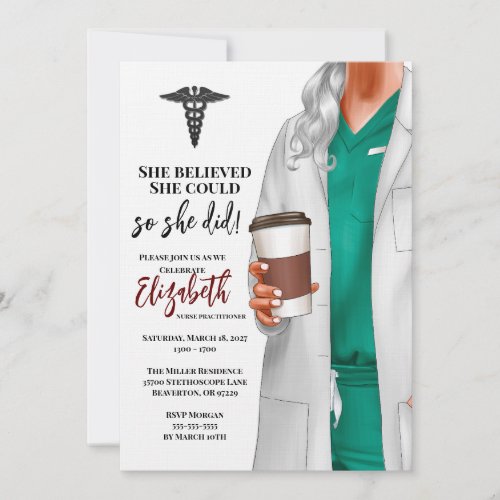 White Coat Medical School Graduation Invitation