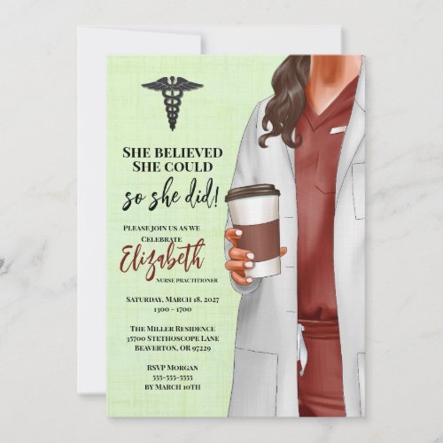 White Coat Medical School Graduation Invitation