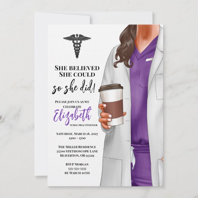 White Coat Medical School Graduation Invitation (Front)