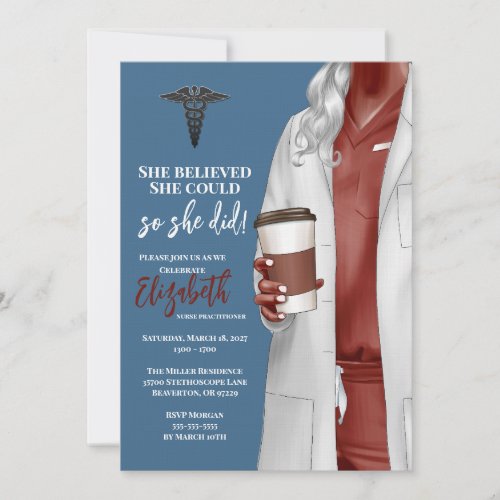 White Coat Medical School Graduation Invitation