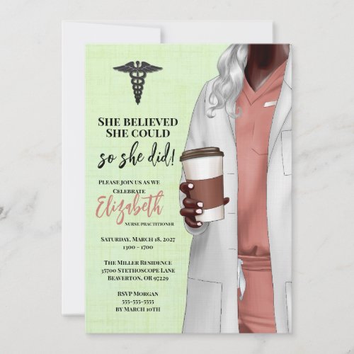 White Coat Medical School Graduation Invitation