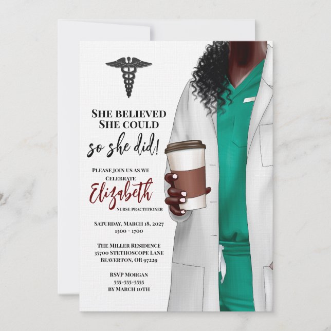 White Coat Medical School Graduation Invitation (Front)