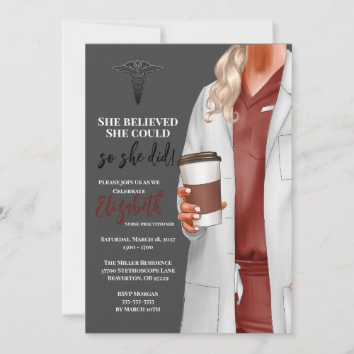 White Coat Medical School Graduation Invitation