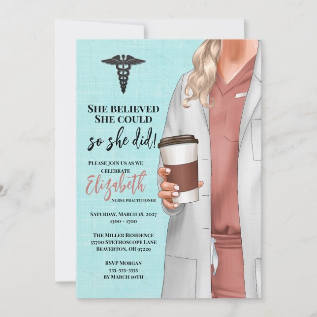 White Coat Medical School Graduation Invitation (Front)