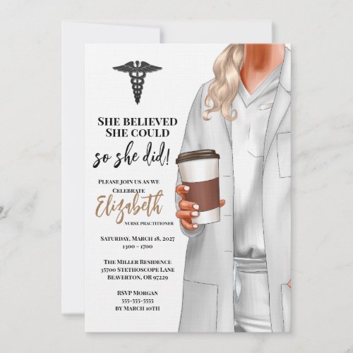 White Coat Medical School Graduation Invitation