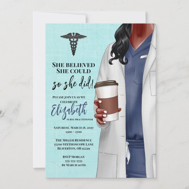 White Coat Medical School Graduation Invitation (Front)