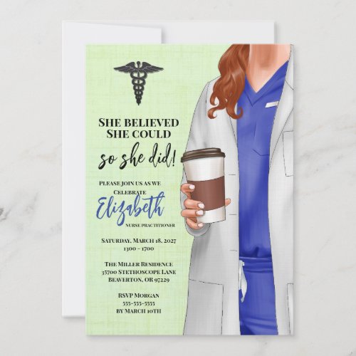 White Coat Medical School Graduation Invitation