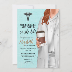 White Coat Medical School Graduation Invitation