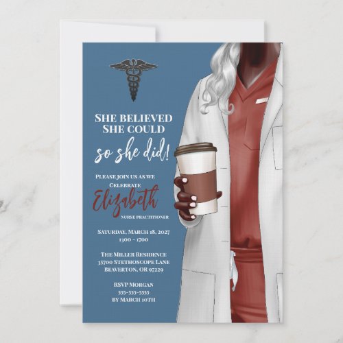 White Coat Medical School Graduation Invitation